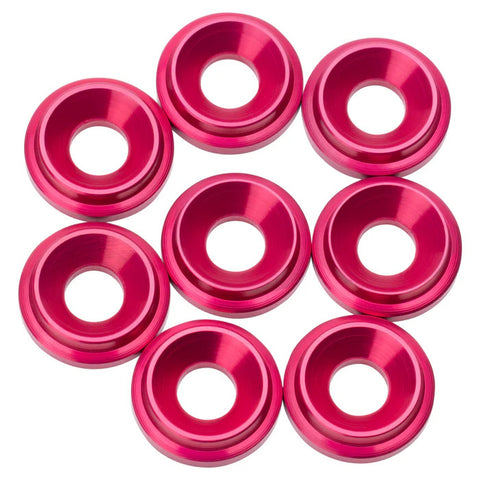 1Up Racing 820409 Aluminum Countersunk Washers, M3 (8), Hot Pink