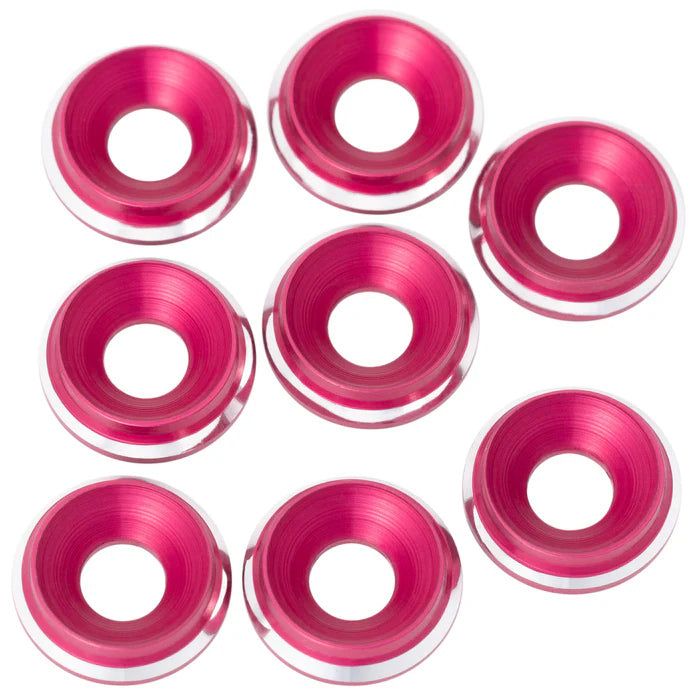 1UP820419 820419 7075 LowPro M3 Countersunk Washers, Pink Shine (8)