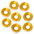 1UP820719 820719 7075 LowPro M3 Countersunk Washers, Gold Shine (8)