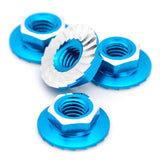1UP870201 870201 7075 Aluminum Lockdown M4 Wheel Nuts, Bright Blue (4)