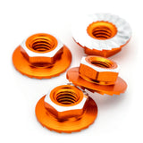 1UP870601 870601 7075 Aluminum Lockdown M4 Wheel Nuts, Orange (4)