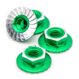 1UP870801 870801 7075 Aluminum Lockdown M4 Wheel Nuts, Green (4)