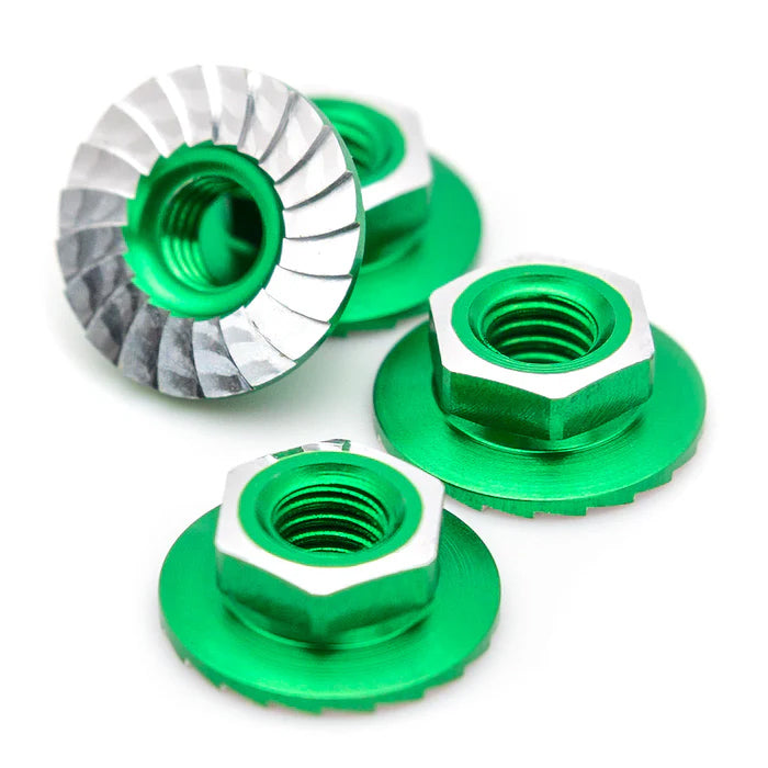 1UP870801 870801 7075 Aluminum Lockdown M4 Wheel Nuts, Green (4)