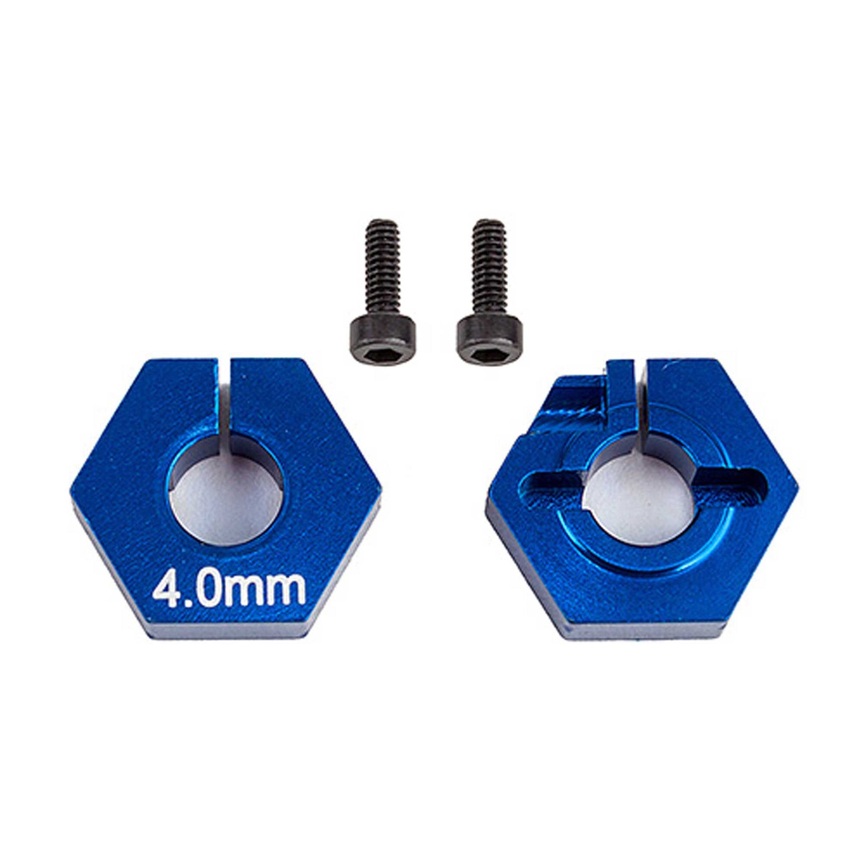 RC10 B6.2 4.0mm Clamping Wheel Hex, Blue