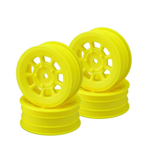 JConcepts 3397Y 9-Shot 2.2" Front Wheel, Yellow (4)