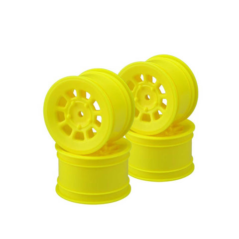 JConcepts 3398Y 9-Shot 2.2" Rear Wheel, Yellow (4)