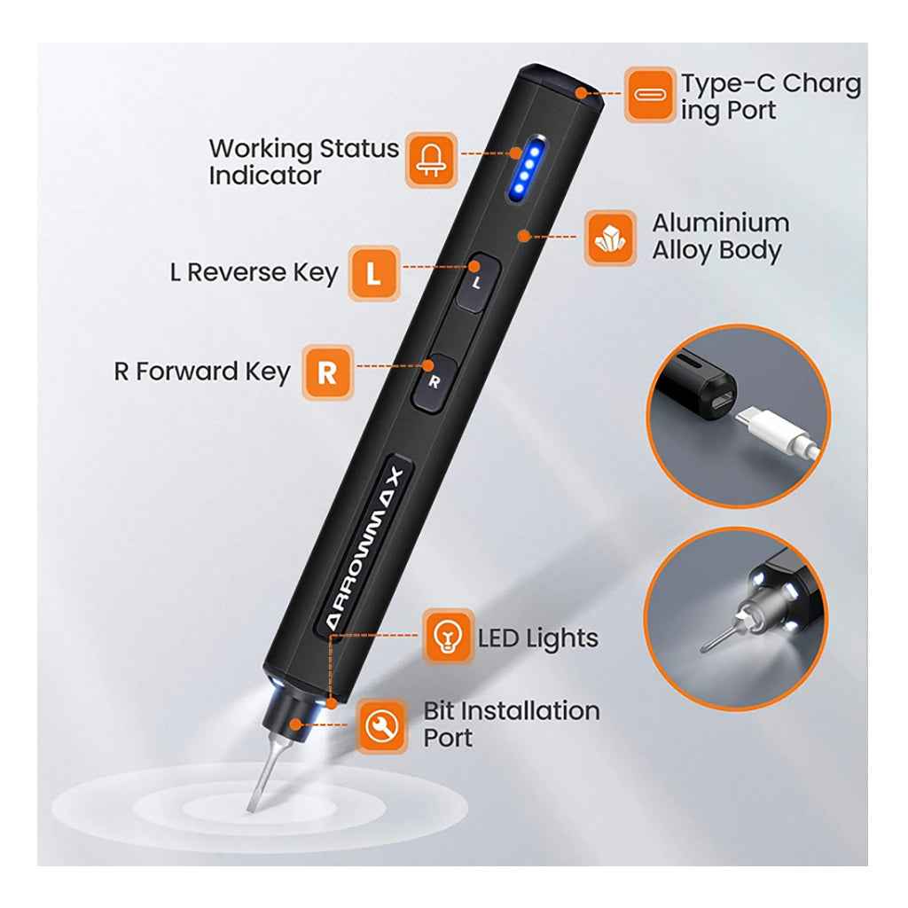 SES Mini Electric Screwdriver Set, 28pc, Black