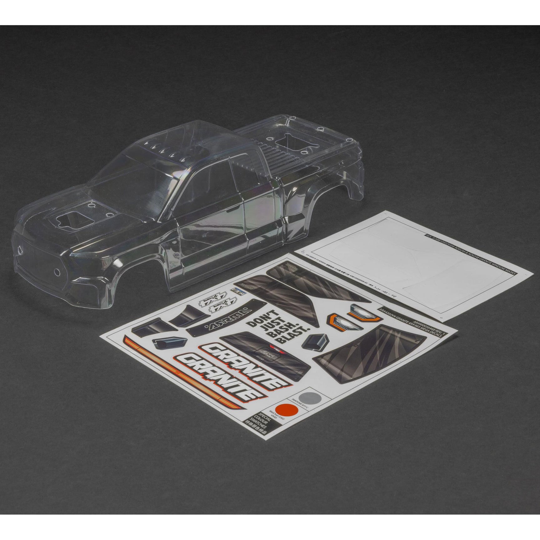 ARA-1620 ARA-1620 Granite 4X4 Trimmed Body, Clear/Unpainted