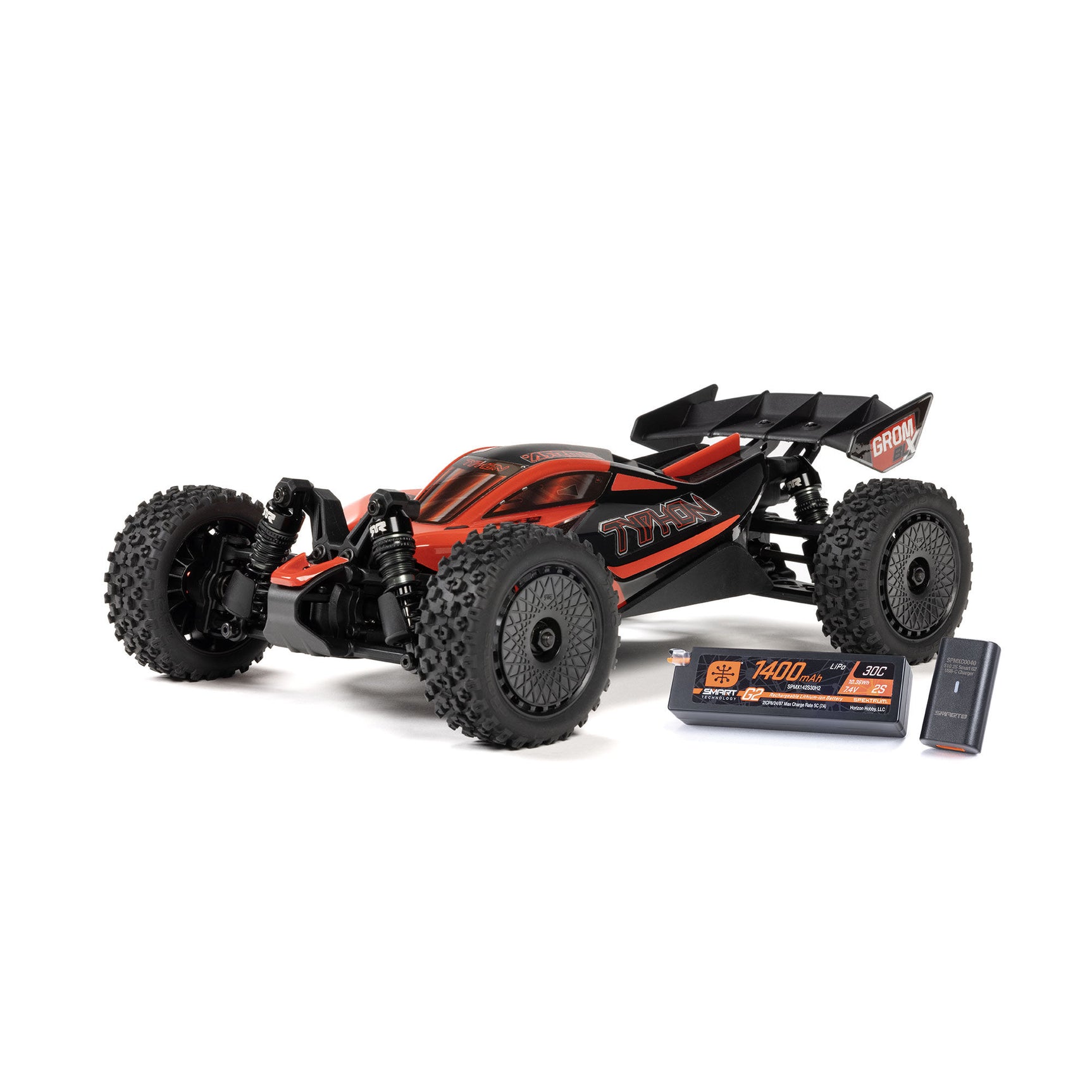 ARA2306ST1 ARA2306ST1 Typhon GROM BLX Small Scale 4WD Buggy RTR Combo, Red