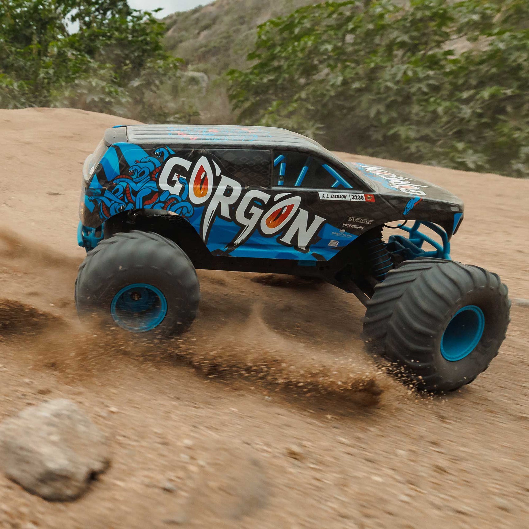 GORGON 1/10 2WD Monster Truck RTR Combo, Blue