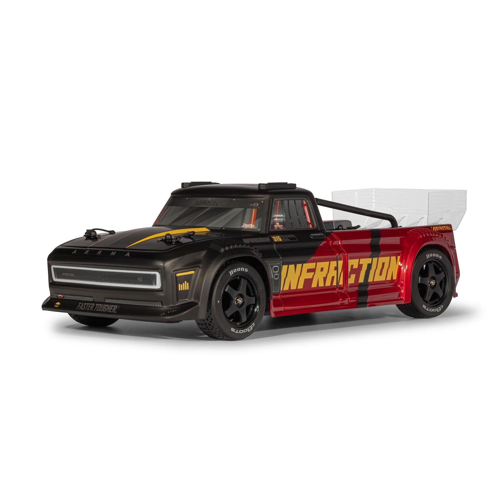 ARA4315V4T2 ARA4315V4T2 Infraction 223S DSC 1/8 4X4 Street Bash Truck RTR, Black/Red