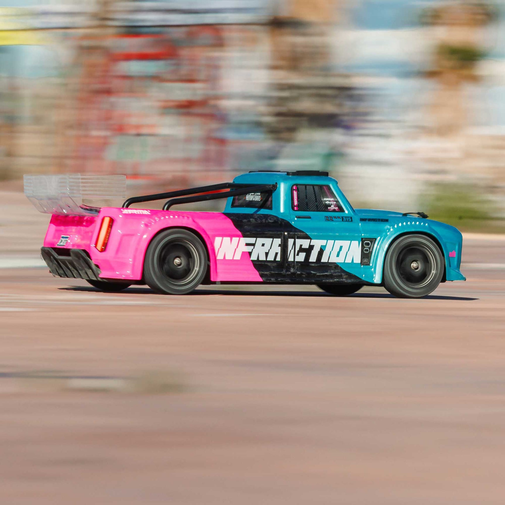 Infraction 223S DSC 1/8 4X4 Street Bash Truck RTR, Teal/Pink