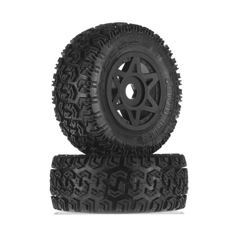 Arrma AR550003 Dboots Sidewinder 2 Tires & Wheels, Black, 6S