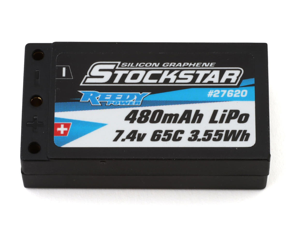 ASC27620 27620 Reedy Stockstar 1/28 2S Hard Case LiPo Battery, 7.4V 480mAh 65C