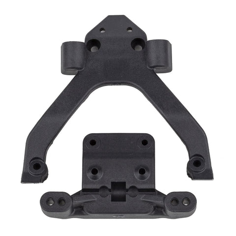 Team Associated 71183 RC10B6.4 Angled Front Top Plate & Ballstud Mount, Carbon