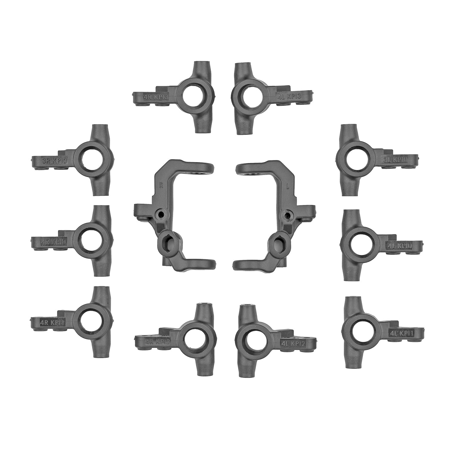 ASC71214 71214 RC10 T7 Factory Team V2 Caster & Steering Blocks, Carbon