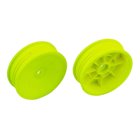 Team Associated 91758 B6 2.2 Slim Front Buggy Wheels, 12mm Hex Yellow (2)