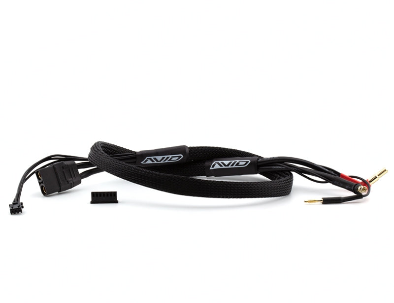 AVDAV1419-BLK AV1419-BLK 2S Balance Charge Lead XT90 Charger to4/5mm Bullet, Black