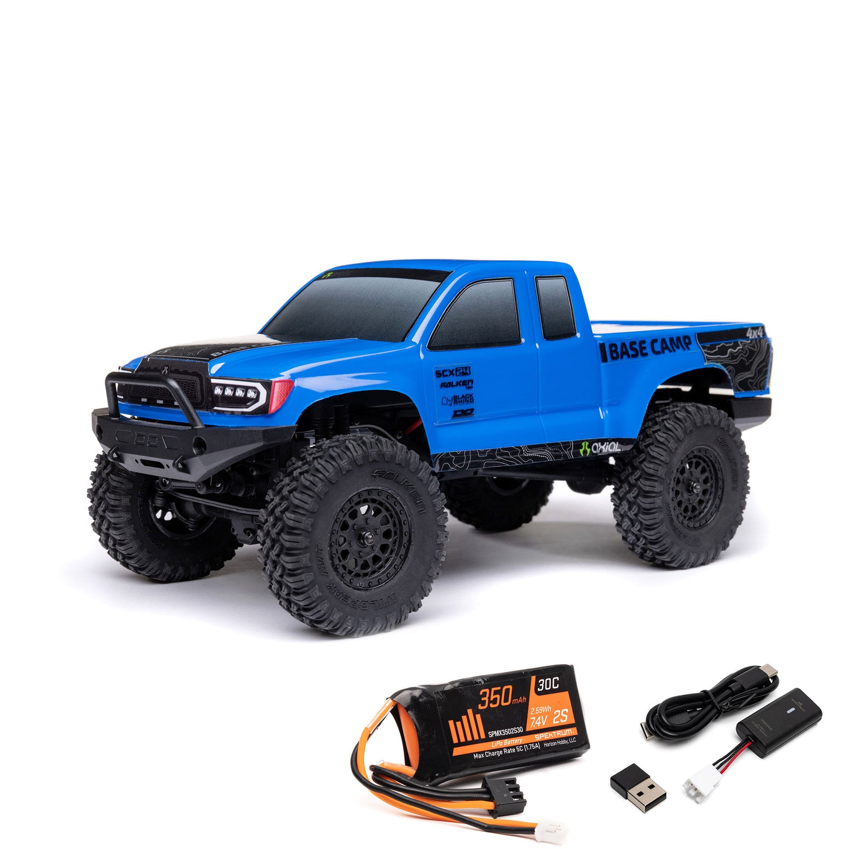 AXI-1219T2 AXI-1219T2 SCX24 Base Camp 1/24 4X4 Crawler RTR Combo, Blue