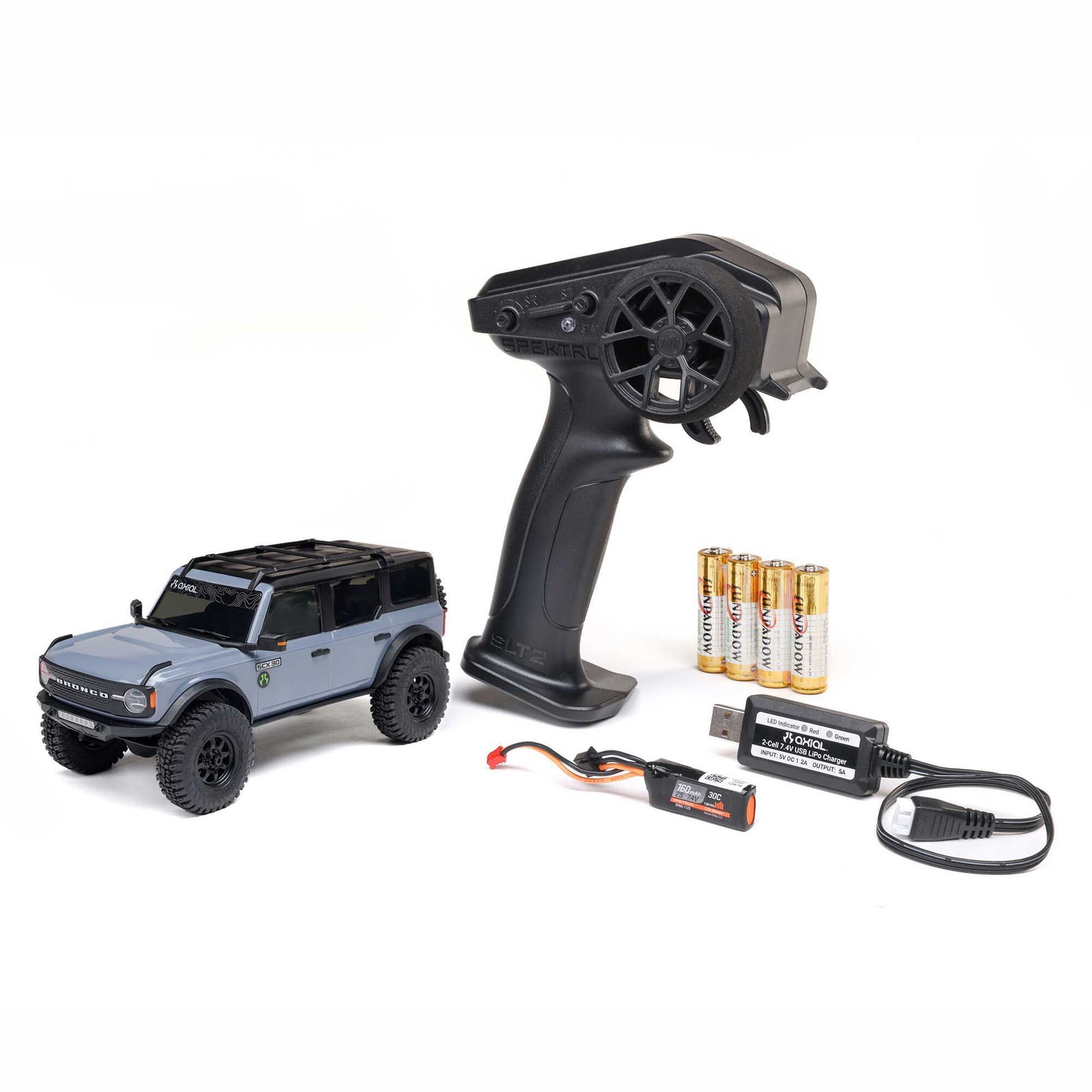 SCX30 Ford Bronco 1/30 4X4 Crawler RTR Combo, Gray
