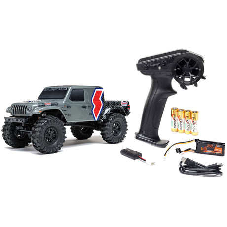 AXI-2324 AXI-2324 SCX24 Summit Racing Jeep Gladiator 1/24 4X4 Crawler RTR Combo, Gray