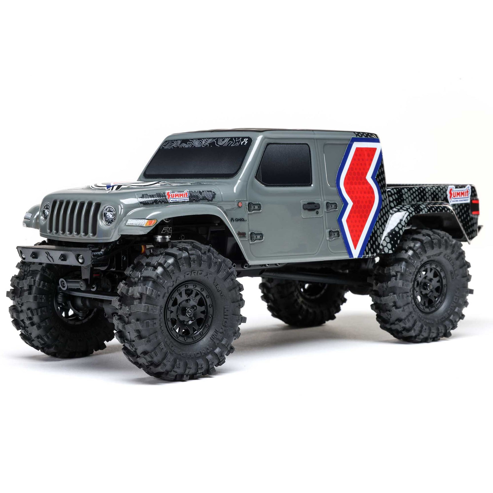 SCX24 Summit Racing Jeep Gladiator 1/24 4X4 Crawler RTR Combo, Gray