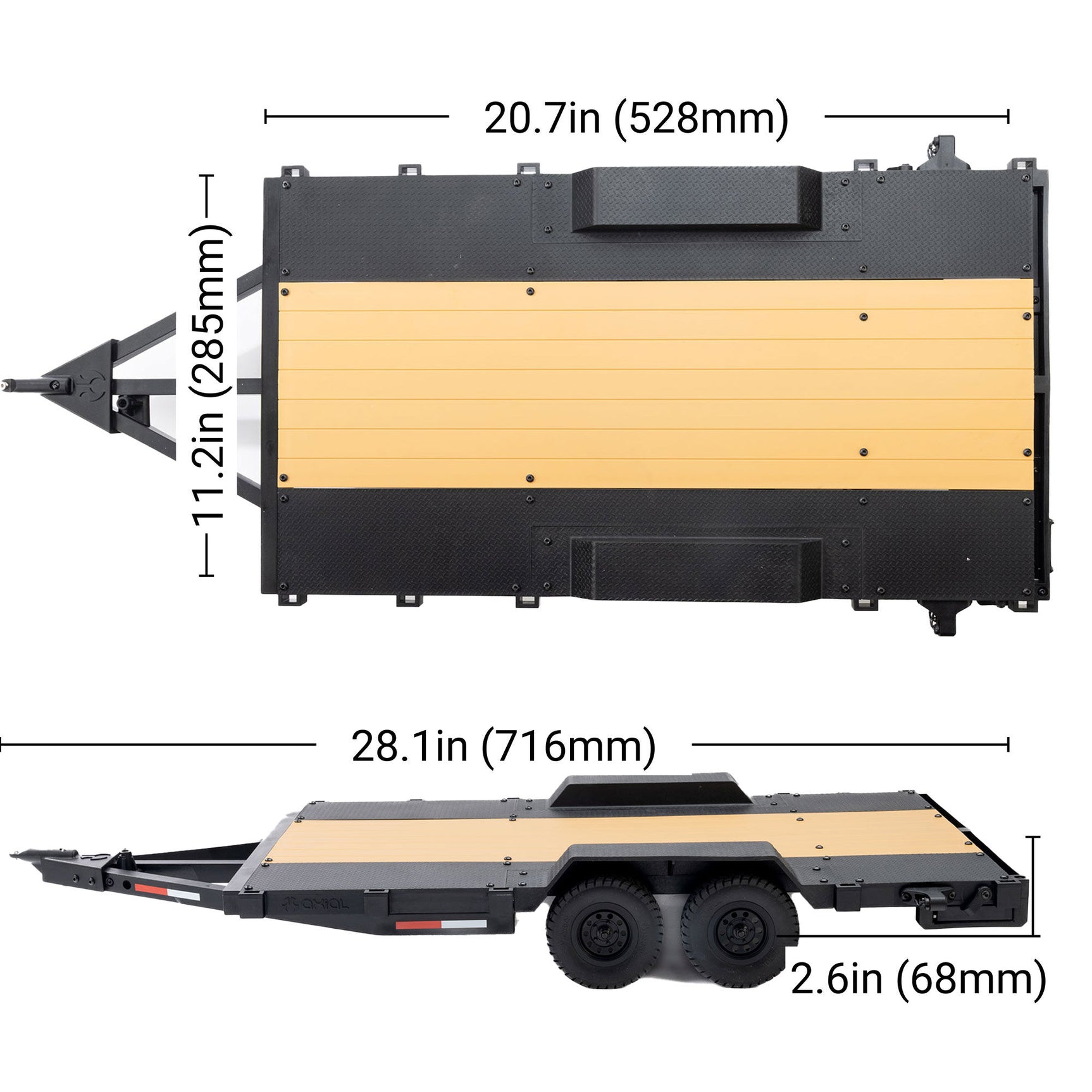 SCX10 Flat Bed Vehicle Trailer