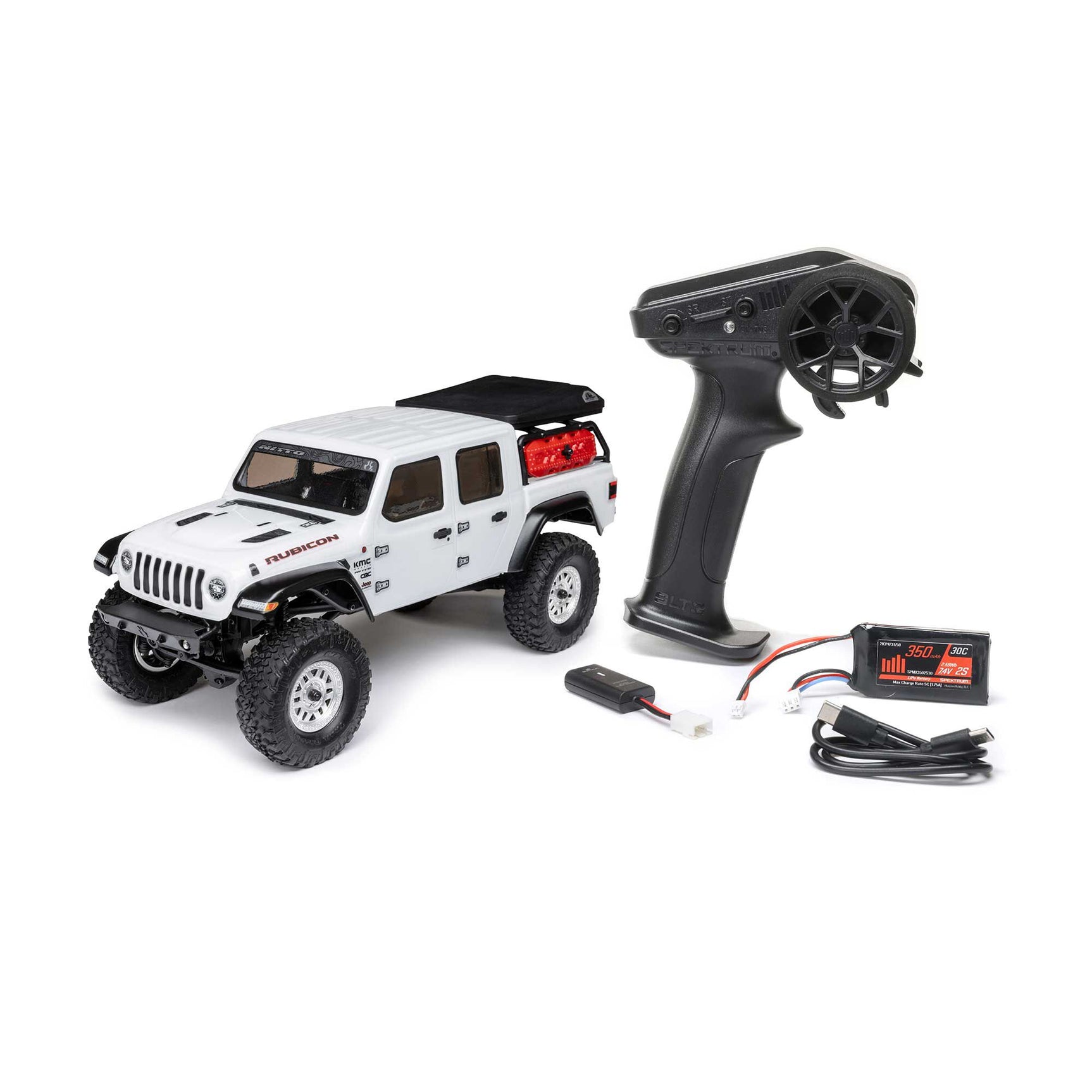 SCX24 Jeep Gladiator 1/24 4WD Crawler RTR Combo, White