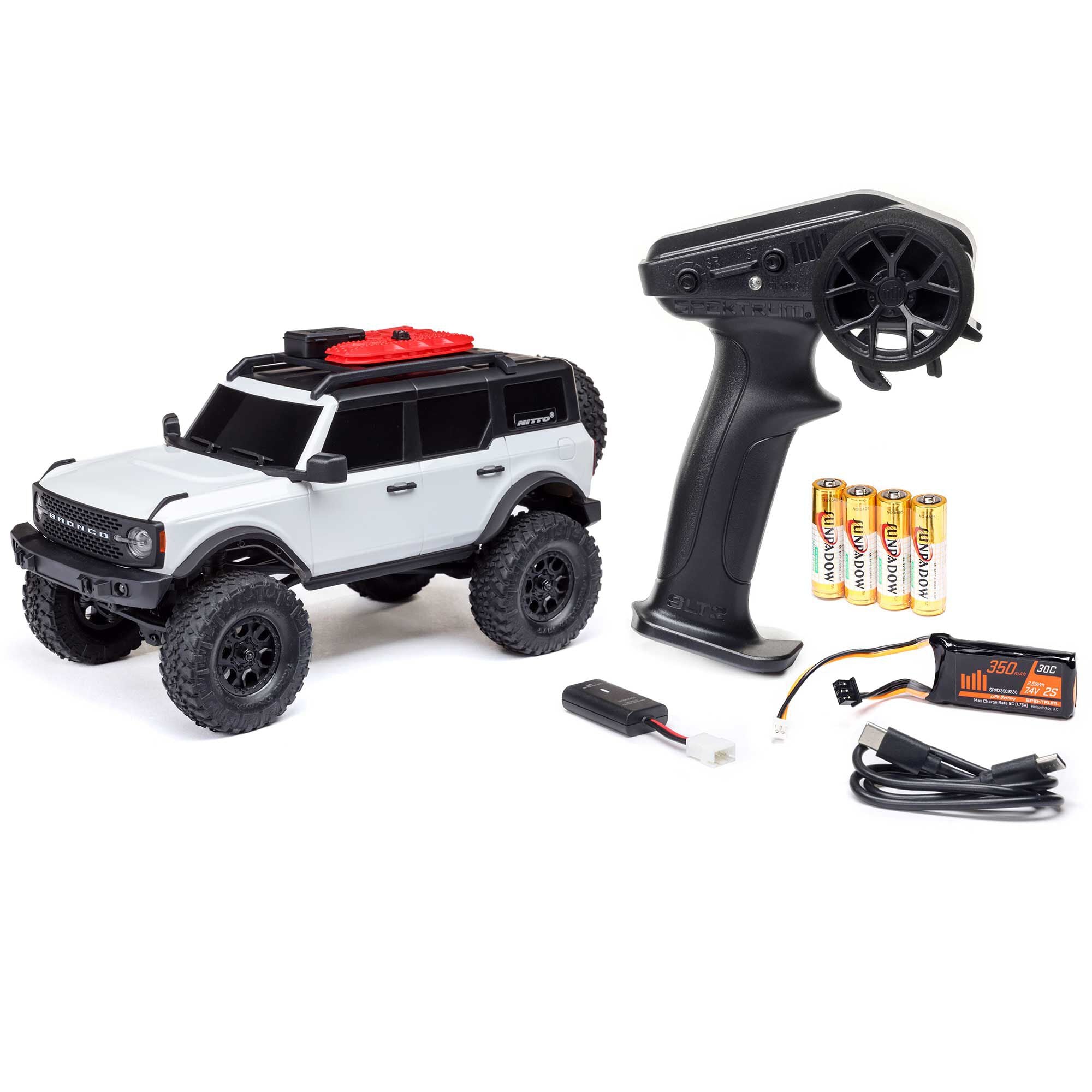 SCX24 Ford Bronco 4X4 1/24 Crawler RTR Combo, White – Dollar Hobbyz