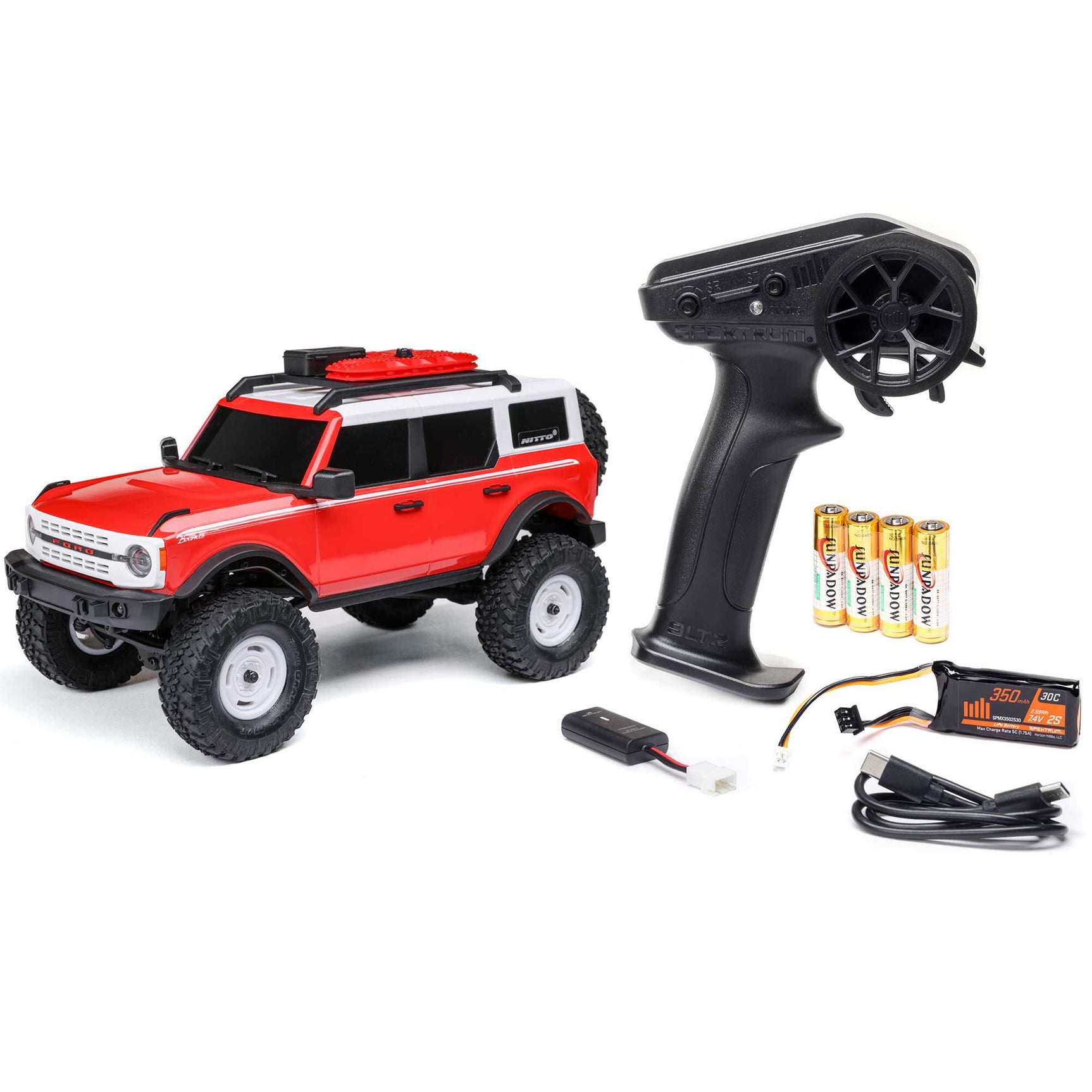 SCX24 Ford Bronco 4X4 1/24 Crawler RTR Combo, Red