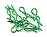 BDYBC-8GR BC-8GR Body Clips, 1/10 scale (8), Green