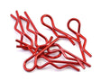 BDYBC-8R BC-8R Body Clips, 1/10 scale (8), Red