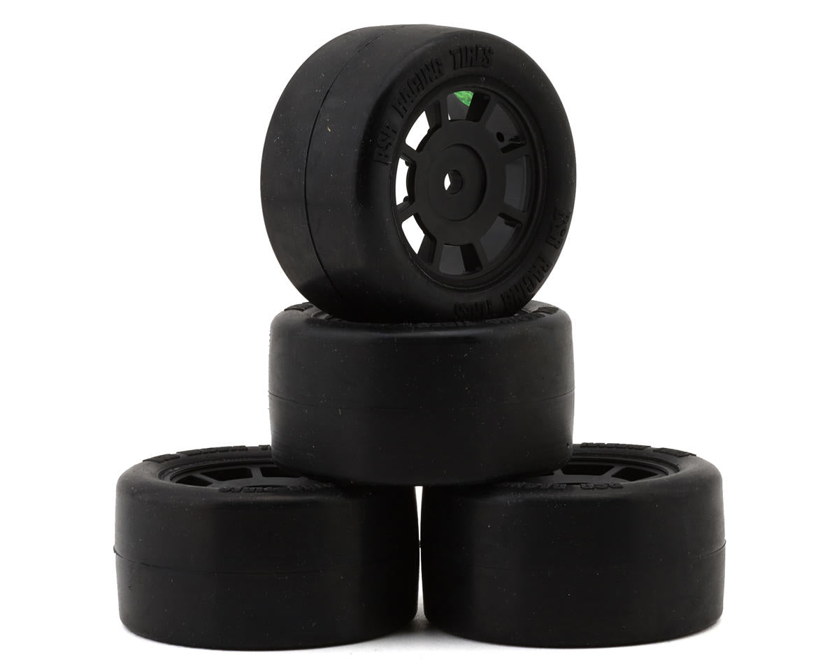 BSRRR2028 RR2028 1/12 Race Radial Pre-Mounted Carpet Tires, 28 Shore (4)
