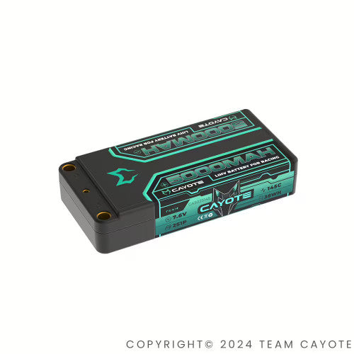 CAYCA502S145 CA502S145 Team Cayote 7.6V 2S LIHV LiPo Battery, 5000mah 145C Shorty