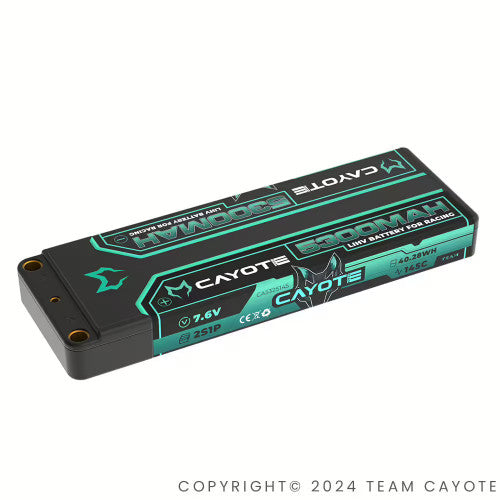 CAYCA532S145 CA532S145 Team Cayote 7.6V 2S LIHV LiPo Battery, 5300mah 145C