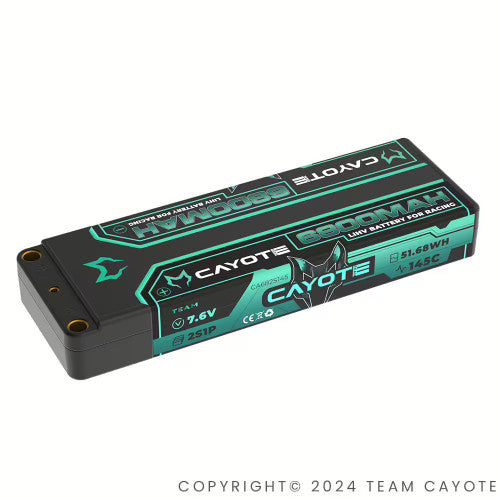 CAYCA682S145 CA682S145 Team Cayote 7.6V 2S LIHV LiPo Battery, 6800mah 145C