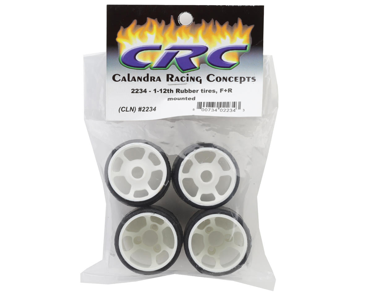 1/12 Pan Car Pre-Mounted Rubber Tires, F&R (4)