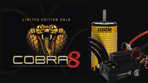 Castle Creations 010-0172-04 Cobra 8 25.2V ESC & 1515-2200kV Motor, Gold
