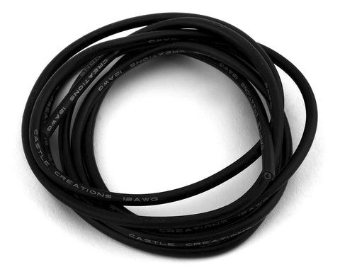 Castle Creations 011-0143-00 Silicone Coated Copper Wire, 60" Black