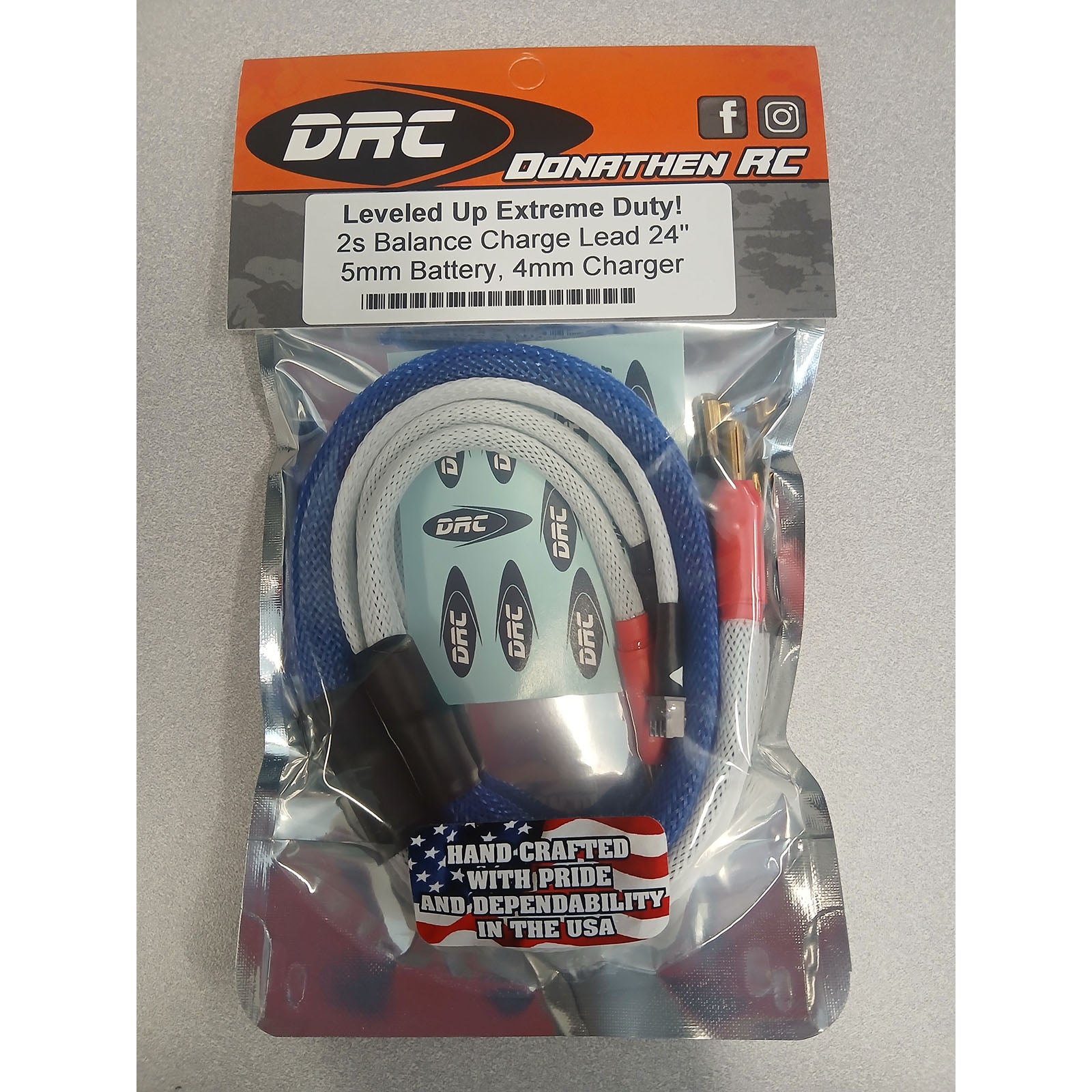 DRC2SBCL24-4MM-BLU 2SBCL24-4MM-BLU 2S Balance Charge Lead, 5mm Battery / 4mm Charger, Blue
