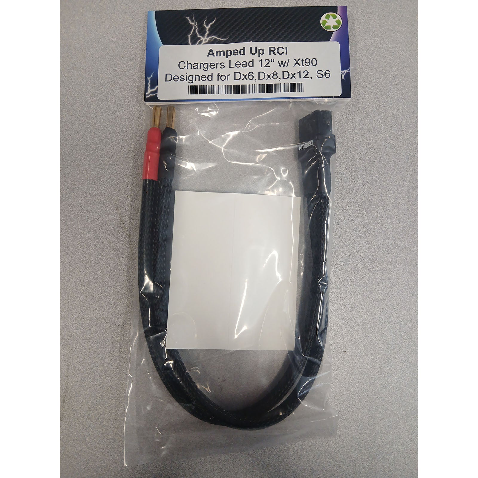 DRCAURC-CL12-XT90 AURC-CL12-XT90 Amped Up RC Charger Lead w/ XT90, 12in