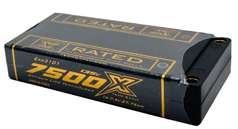 EXA3101 3101 Exalt X-Rated 3.7v 1S LiPo Battery, 7500mAh 135c