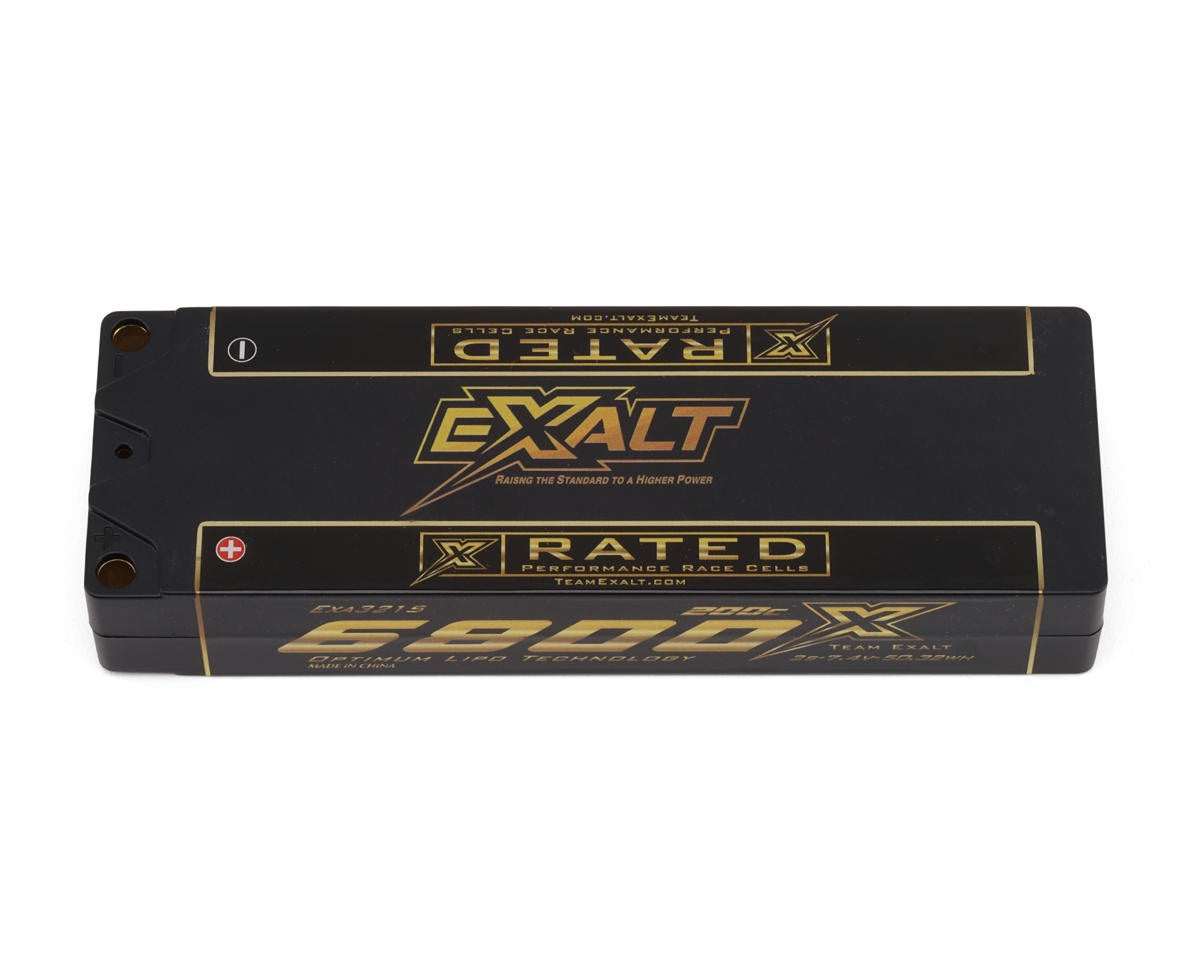 EXA3215 EXA3215 X-Rated 2S LCG Hard Case LiPo Battery w/ 5mm Bullets, ROAR, 7.4V 6800mAh 200C