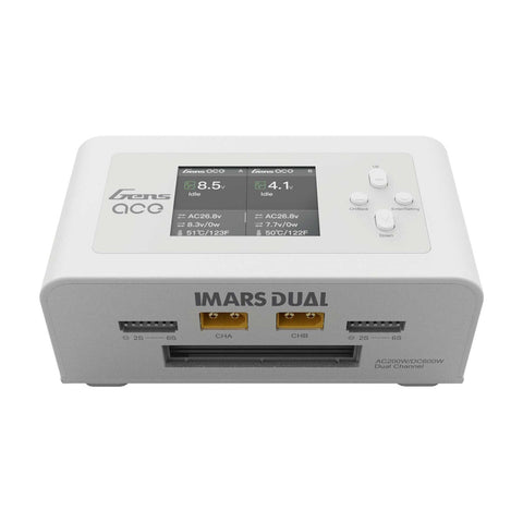 Gens Ace 200WDUALUW AC/DC 15A 200W Dual Channel Multicharger, White
