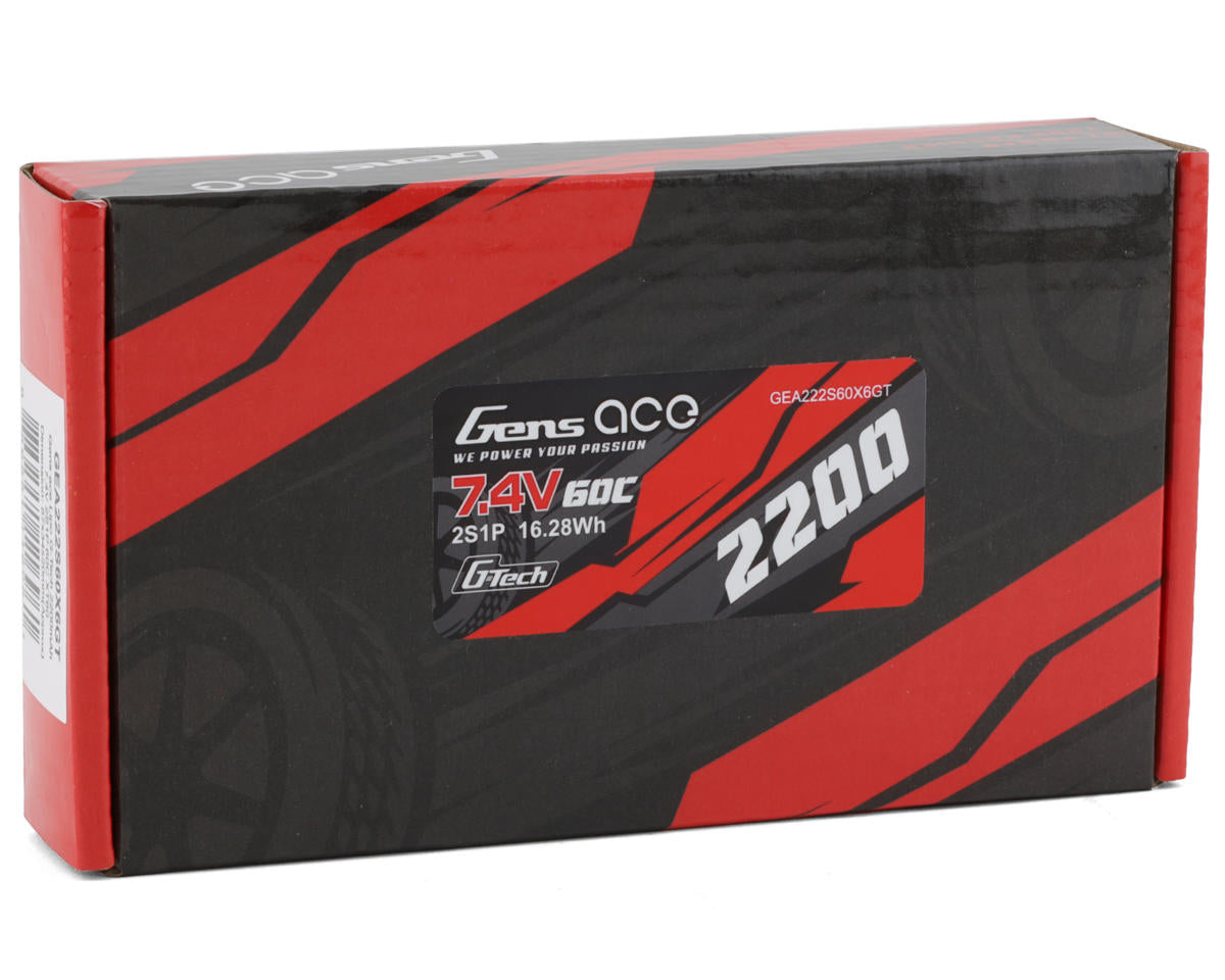 Gens Ace 2S G-Tech Smart LiPo Battery w/ XT-60, 2200mAh 60C, 222S60X6GT