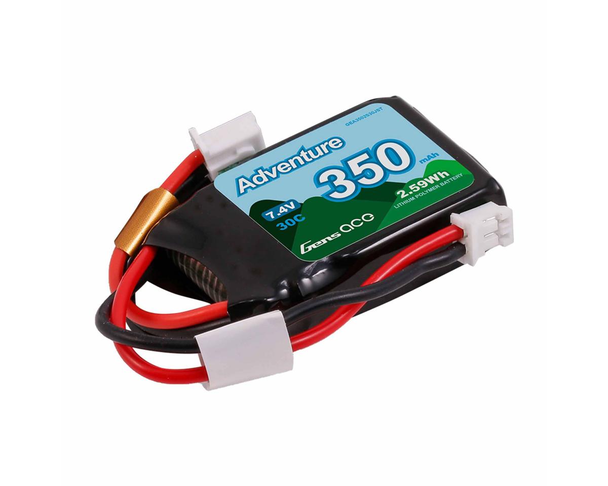 Gens Ace 2S Adventure LiPo Battery w/ JST Connector, 350mAh 30C, 3502S30JST
