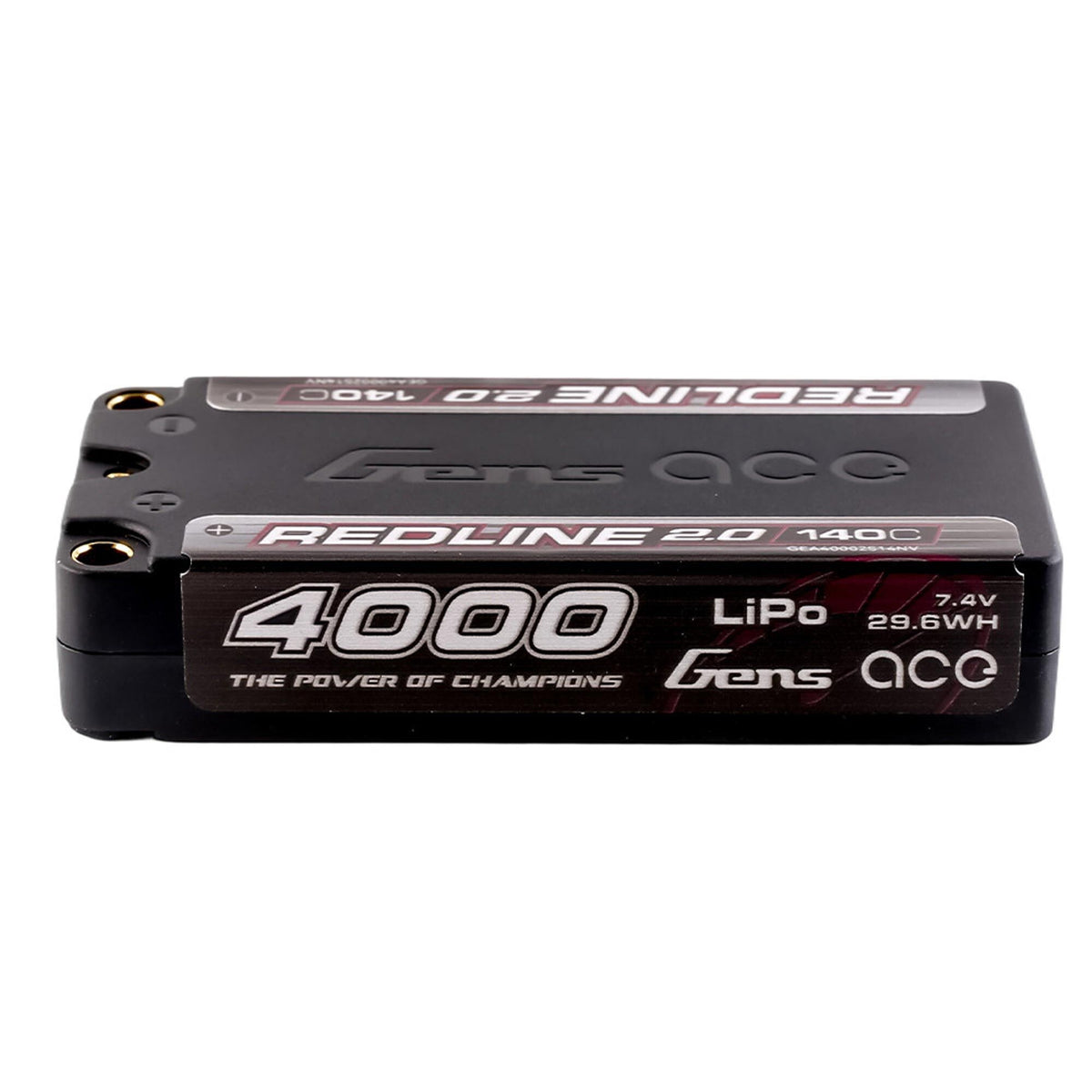 GEA40002S14NV 40002S14NV Redline 2.0 Shorty Hardcase LiPo Battery, 5mm Bullet, 7.4V 2S 4000mAh 140C
