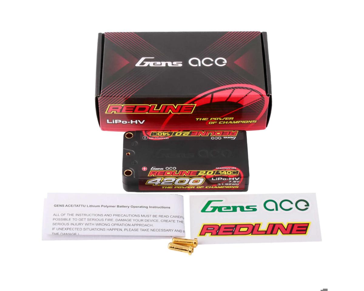 Gens Ace Redline 2.0 2S Shorty LiHV Battery, 4200mAh 140C, 42002S14D5