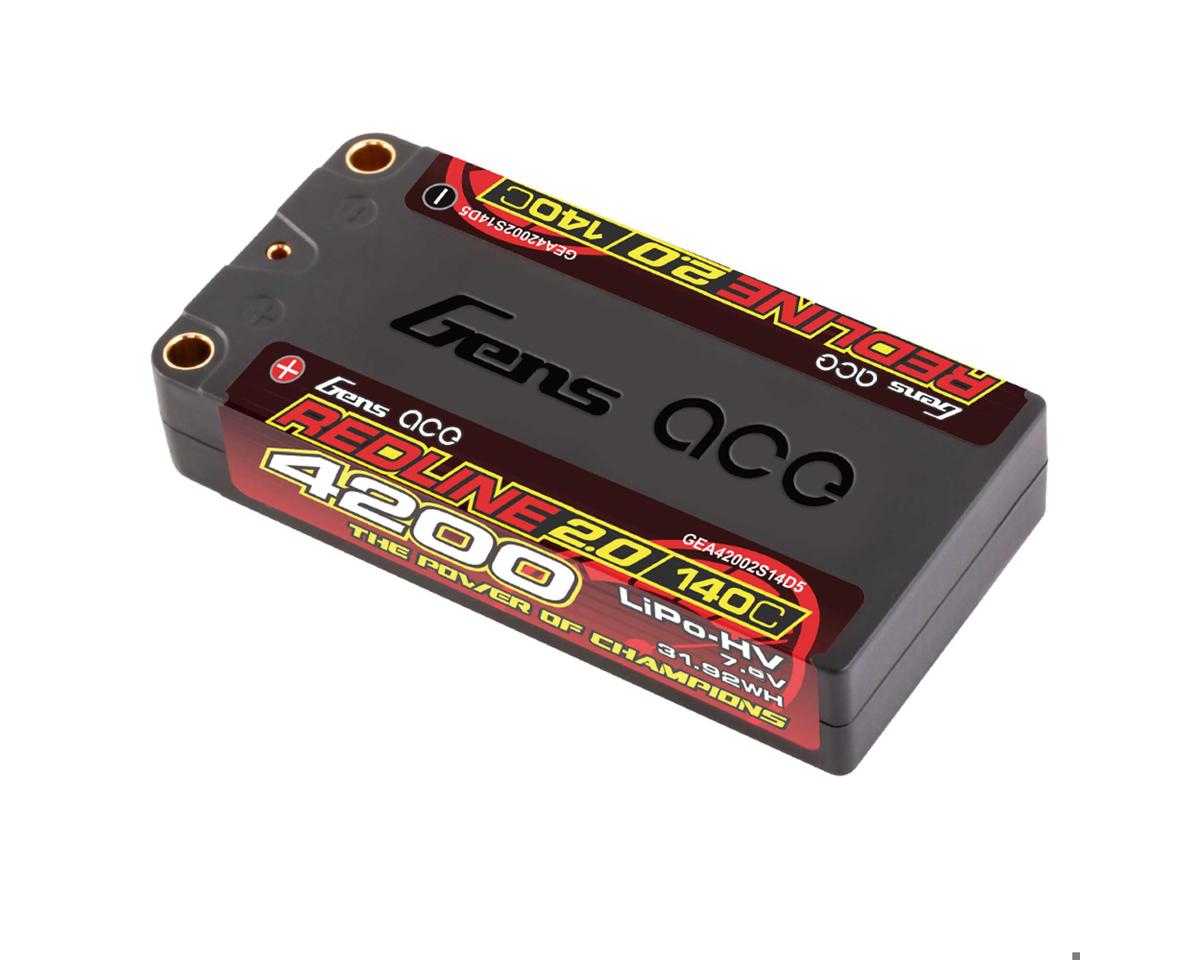 Gens Ace Redline 2.0 2S Shorty LiHV Battery, 4200mAh 140C, 42002S14D5