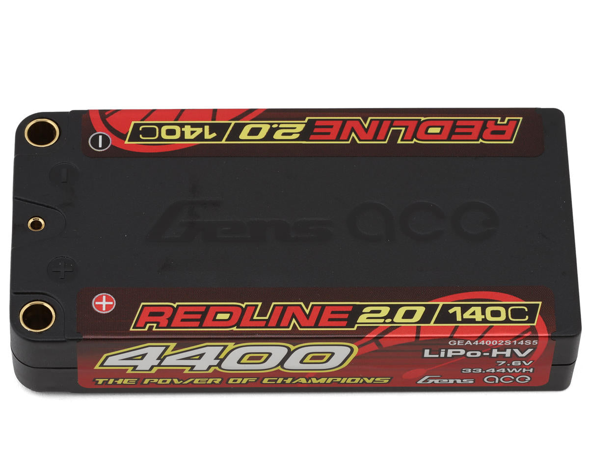 GEA44002S14S5 44002S14S5 Gens Ace Redline 2.0 2S Shorty LiHV Battery, 4400mAh 140C, 44002S14S5